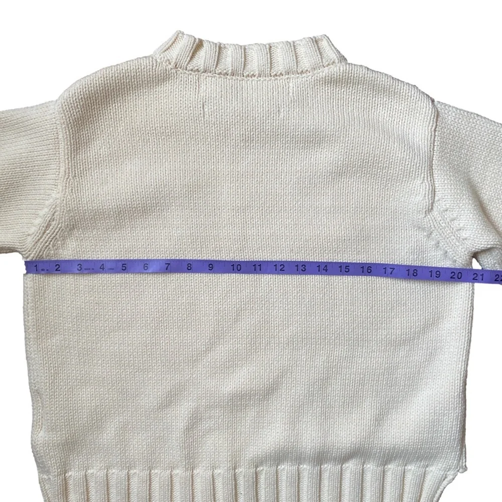 Off-White c/o Virgil Abloh Cream Knit Sweater Sz Small Logo Cuff 2013 Authentic - Picture 12 of 14